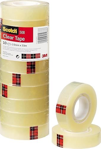 Imagen de: Scotch Cinta Adhesiva Transparente - 10 rollos - 15mm x 33m - Cinta Adhesiva para Uso General para el Colegio, el Hogar y la Oficina