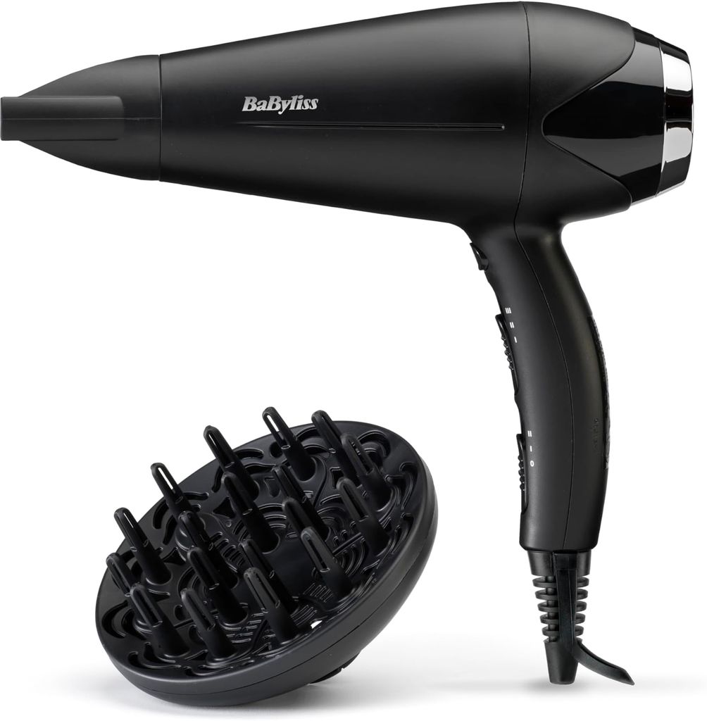 Imagen de: BaByliss Secador de Pelo Turbo Smooth - Secador potente de 2200W, Difusor grande, Tecnología iónica antiencrespamiento, 3 ajustes de temperatura 2 velocidades, Negro, D572DE