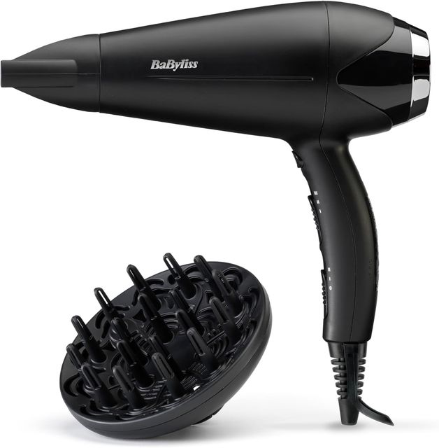 Imagen de la oferta: BaByliss Secador de Pelo Turbo Smooth - Secador potente de 2200W, Difusor grande, Tecnología iónica antiencrespamiento, 3 ajustes de temperatura 2 velocidades, Negro, D572DE