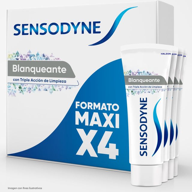 Imagen de la oferta: Sensodyne Blanqueante Pasta de Dientes Blanqueante, Alivio Para Dientes Sensibles, Protección Duradera Frente a la Sensibilidad Dental, Pack 4x75 ml