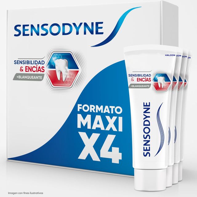 Imagen de la oferta: Sensodyne Sensibilidad y Encías Pasta de Dientes Blanqueante, Alivio Para Dientes Sensibles y Mejora de la Salud de las Encías, Pack 4x75 ml