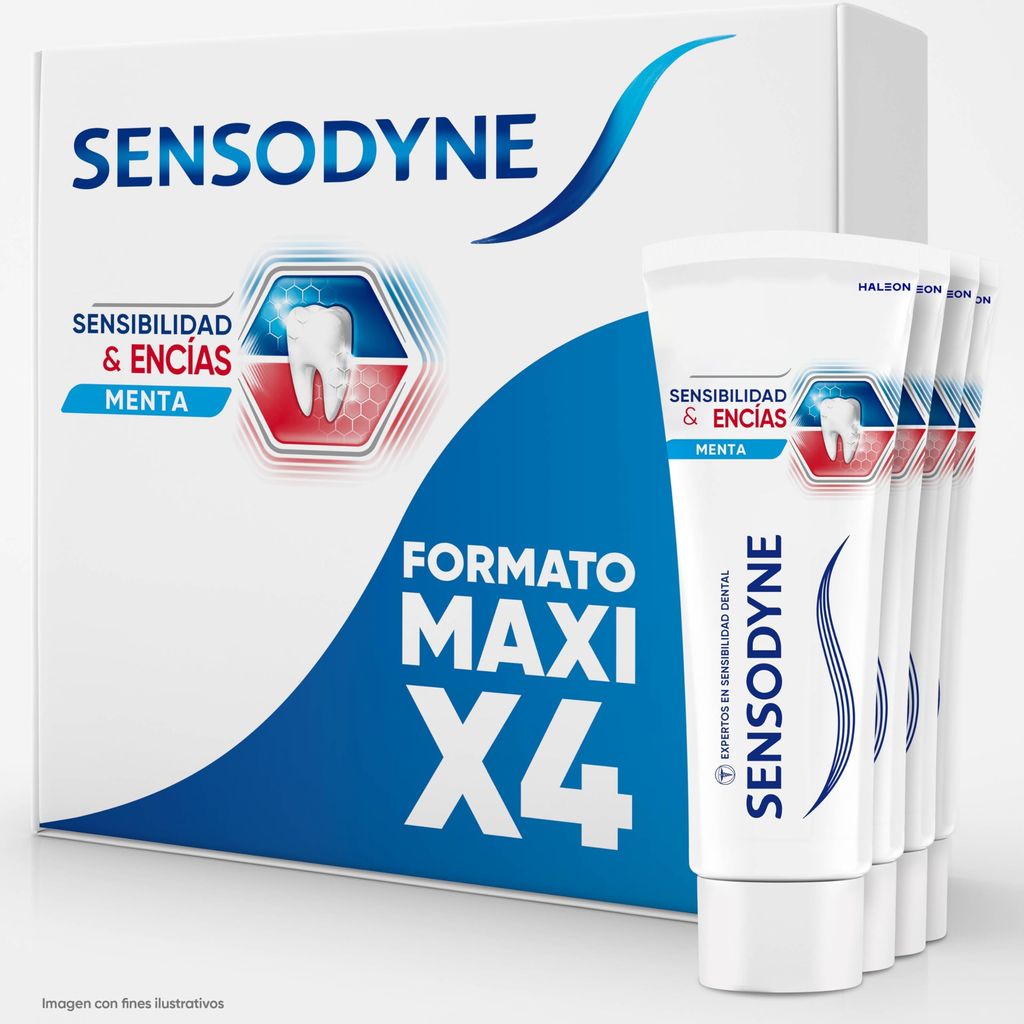 Imagen de: Sensodyne Sensibilidad y Encías Pasta de Dientes Con Flúor, Alivio Para Dientes Sensibles y Mejora de la Salud de las Encías, Pack 4x75 ml