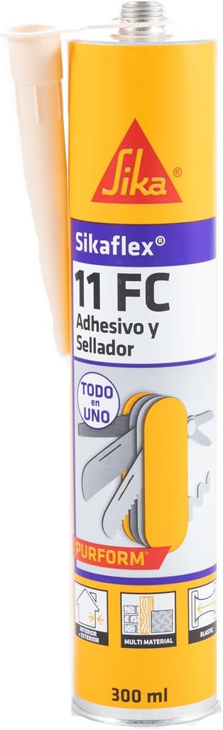 Imagen de: SIKA - Masilla adhesivo multiusos - Sikaflex 11 FC Purform - Beige - Junta y pegamento - Sellador poliuretano multisoportes - Interior y Exterior - 300ml