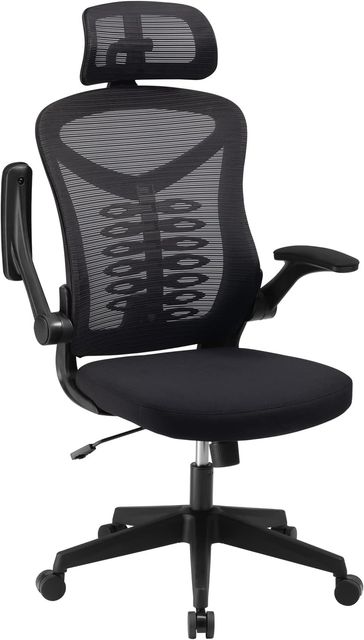 Imagen de la oferta: Magic Life Silla de Escritorio Sillas de Oficina Reposabrazos abatible de 90 ° Silla ergonómica para computadora Soporte Lumbar Altura Ajustable Giratoria de 360 ° Mecedora (Negro)