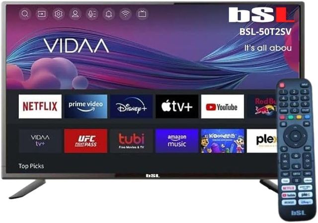 Imagen de la oferta: BSL-50T2SV VIDAA Smart TV 50 Pulgadas | WiFi | RJ45 | Resolución UHD 3840X2160p | USB | DVBT2/S2/C | Compatible con Youtube, Netflix, Disney +, Dazn, Prime | HDMI