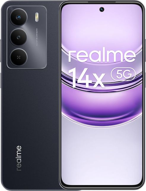 Imagen de la oferta: realme 14x 5G Smartphone 8+256GB, Pantalla Eye Comfort 120Hz, cámara nítida de 50MP, batería de Larga duración 5000mAh, Resistencia a los Golpes de Nivel Militar, Octa-Core, Negro (sin Adaptador)