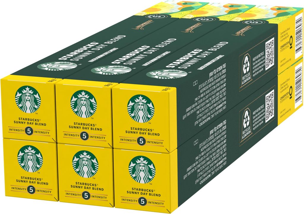 Imagen de: STARBUCKS Sunny Day Blend de Nespresso, Cápsulas de Café de Tueste Suave 6 x 10 (60 Cápsulas)