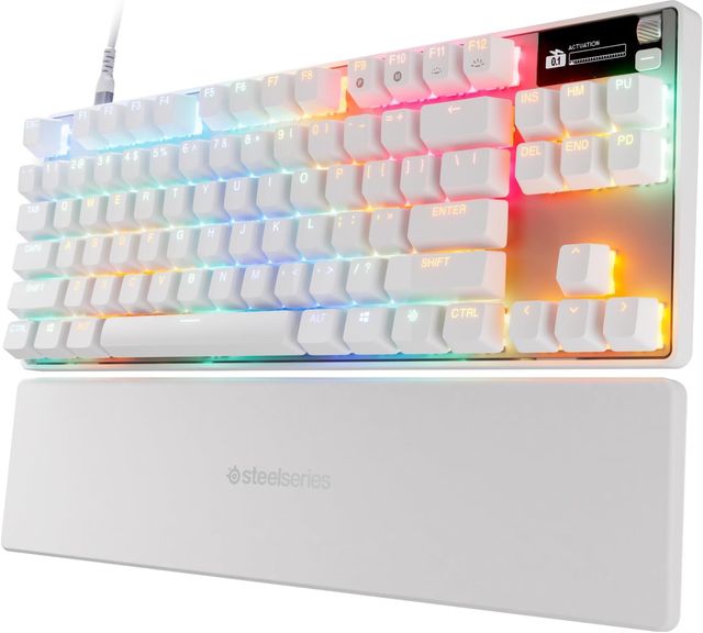 Imagen de la oferta: SteelSeries Apex Pro TKL Gen 3 Blanco - Teclado Mecanico Gaming - HyperMagnetic Interruptores OmniPoint 3.0 - Accionamiento Ajustable - Rapid Trigger - Preajustes - Rapid Tap - RGB - OLED - US QWERTY