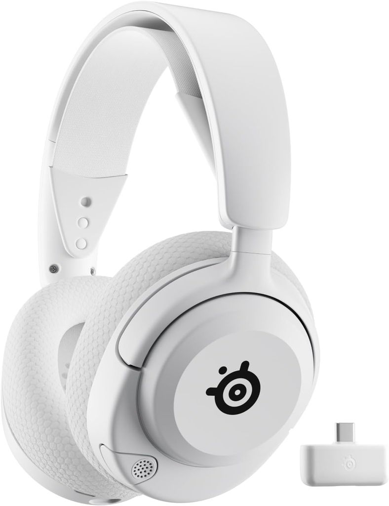 Imagen de: SteelSeries Arctis Nova 5P Blanco Cascos PS5 Inalámbricos - PS5, PC, Switch 2, móvil - Controladores magnéticos de neodimio - Más de 100 preajustes - Batería de 60 horas - 2,4 GHz o BT - Micro Gen2.X