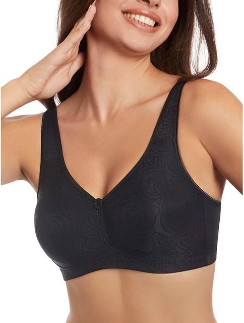 Imagen de la oferta: Selene, Sujetador de Mujer Banda Alta, Sin Aros ni Relleno, con Motivo Floral, Colección Marivi