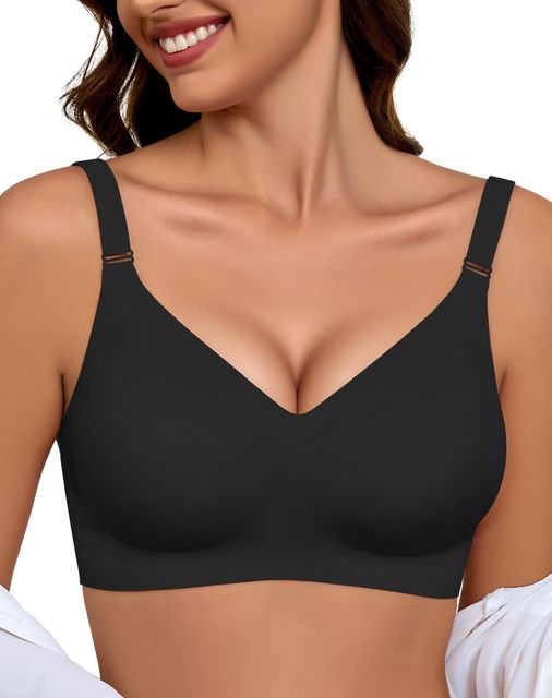 Imagen de la oferta: EIISSION Sujetador sin Aros Mujer, Sujetador Reductor Push Up con Relleno Cómodo Sujetadores Mujer sin Aro Sostenes de Mujer Talla Grande Sujetador Invisible Diario Bralette sin Costuras