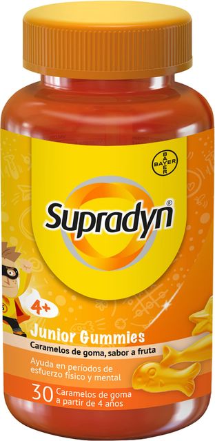 Imagen de la oferta: Supradyn Junior Gummies Vitaminas En Gominolas Para Niños Mayores De 4 Años, Vitaminas B, C, Omega 3 Y Colina Para El Crecimiento Y Desarrollo De Los Niños, Sabor Frutas, 30 Unidades (Paquete de 1)