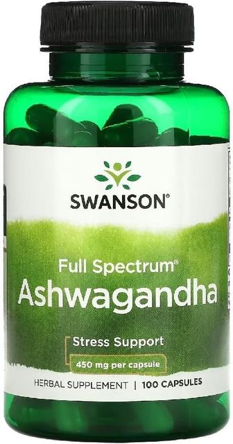 Imagen de la oferta: Swanson - Ashwagandha Extract 450mg | Apoyo Natural para el Alivio del Estrés y el Vigor - 100 Cápsulas