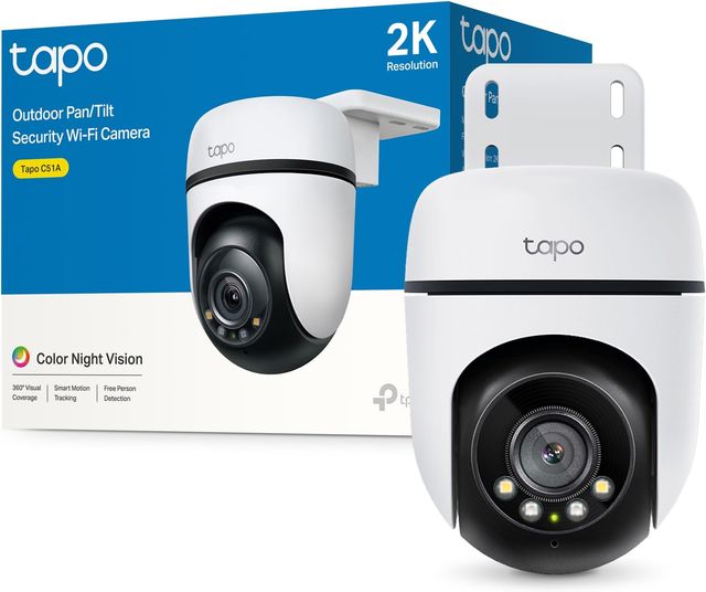 Imagen de la oferta: Tapo C51A - Cámara de vigilancia Wi-Fi para Exteriores 360°, visión Nocturna a Todo Color 2k (3 MP), detección Personas con IA Seguimiento Movimiento Inteligente IP65