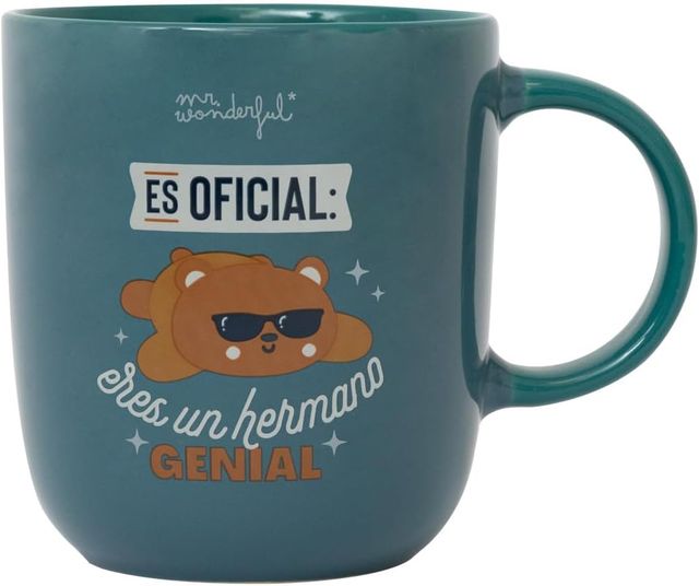 Imagen de la oferta: Mr. Wonderful - Taza - Es oficial: eres un hermano genial - Taza de Café Personalizada - Taza de Cerámica con Mensaje Dirigido a Hermanos