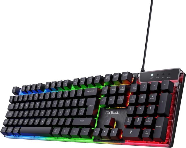 Imagen de la oferta: GXTrust 835 Azor Teclado Retroiluminado, Disposición QWERTY Español, LED Iluminación, Teclado Alámbrico Gaming para Windows, Mac, PC, Ordenador, Portátil - Negro