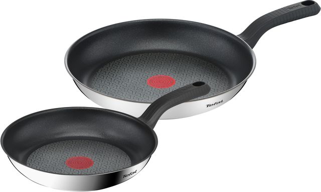 Imagen de la oferta: Tefal Comfort Max - Juego de Sartenes de 24/28 cm, Apto inducción, antiadherente, revestimiento titanio, Thermo-signal, sin PFOA, apto lavavajillas y horno, acero inoxidable