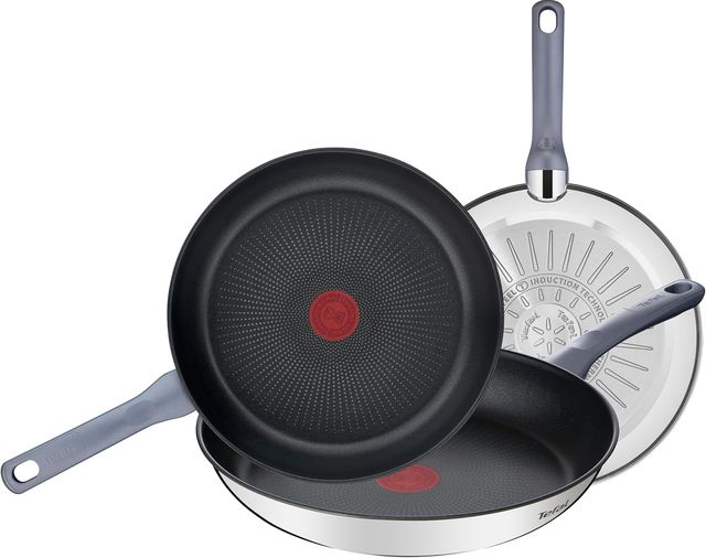 Imagen de la oferta: Tefal Daily Cook - Juego de Sartenes de 20/24/26 cm, Apto inducción, antiadherente, revestimiento titanio, Thermo-signal, apto lavavajillas y horno, acero inoxidable