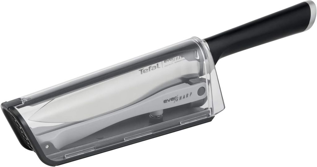 Imagen de: Tefal Ever Sharp - Cuchillo chef 16.5 cm, afilador integrado en la funda, tecnologia de afilado doble pivote, sistema bloqueo seguro, acero inoxidable alemán K2569004