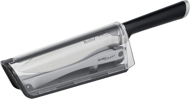 Imagen de la oferta: Tefal Ever Sharp - Cuchillo chef 16.5 cm, afilador integrado en la funda, tecnologia de afilado doble pivote, sistema bloqueo seguro, acero inoxidable alemán K2569004