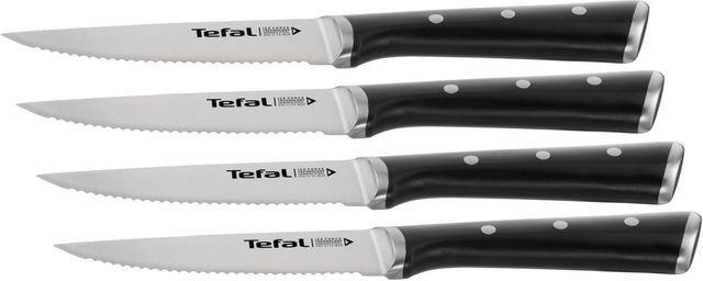 Imagen de la oferta: Tefal Ice Force – Juego de 4 Cuchillos de Carne 11 cm | Acero Inoxidable Alemán, Tecnología Ice Force -120°C, Corte Preciso, Mango Remachado, Resistente a la Corrosión