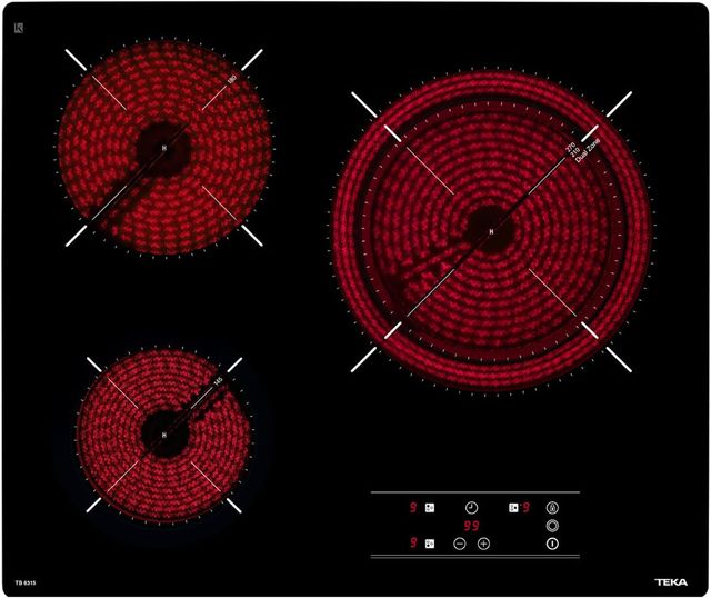 Imagen de la oferta: TEKA Placa Vitrocerámica 60 cm, 3 Fuegos, Touch Control, Función Stop & Go, Indicador de Calor Residual, Modelo TB 6315