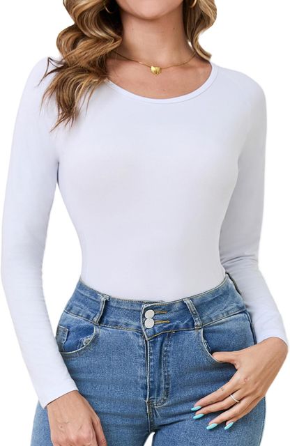 Imagen de la oferta: Terecey Camiseta Interior Termica Mujer de Manga Larga con Cuello Redondo Tops Deportivo de Invierno para Running Gym Crossfit