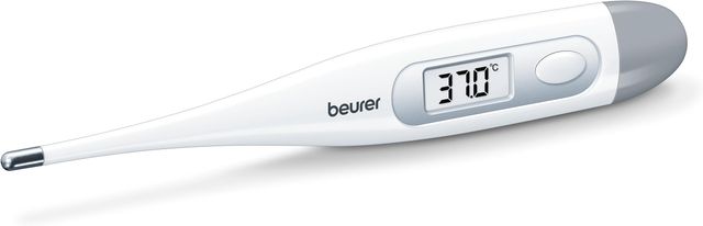 Imagen de la oferta: Beurer FT09 Termometro Digital y Corporal, Resistente al Agua, pantalla LCD con rango de medición +/- 0.1 ºC, señal acústica, sin Cristal, Color Blanco