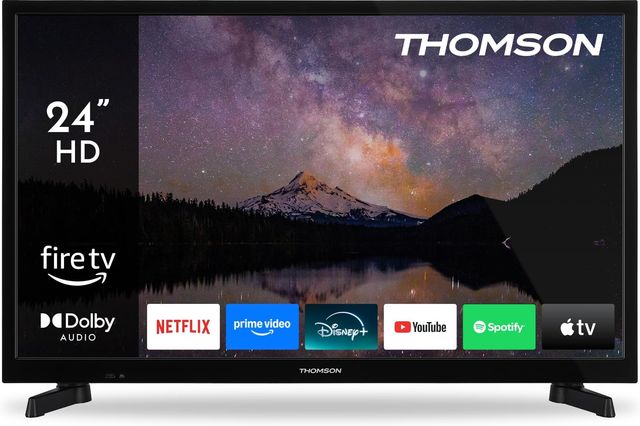 Imagen de la oferta: Thomson 24 Pulgadas (60 cm) HD LED Smart TV con Fire TV, Control por Voz Alexa, AirPlay, Wi-Fi, Sintonizador Triple (Cable/satélite/Antena), Bluetooth 5.0, HDMI, USB, AV IN, Ci+, 24HF2S35