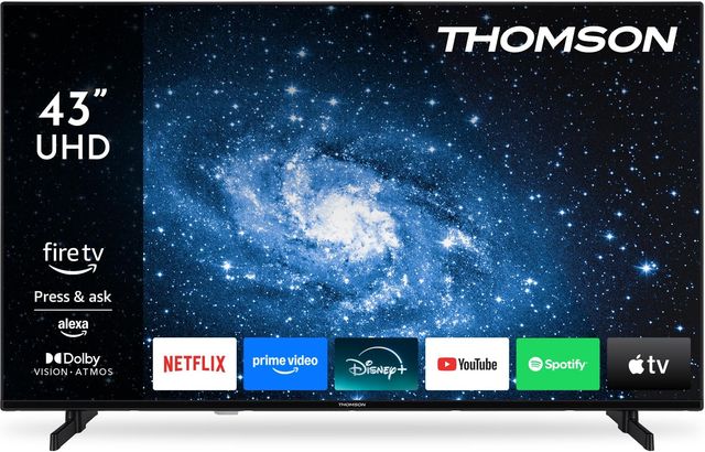 Imagen de la oferta: Thomson 43 Pulgadas (109 cm) UHD LED Smart TV con Fire TV, Control por Voz Alexa, AirPlay, Wi-Fi, Sintonizador Triple (Cable/satélite/Antena), Bluetooth 5.0, HDMI, USB, AV IN, Ci+, 43UF4S35