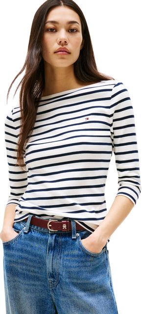 Imagen de la oferta: Tommy Hilfiger Camiseta de Manga Larga para Mujer Slim Cuello Barco