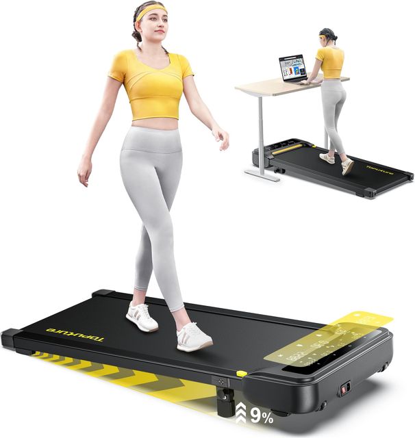Imagen de la oferta: Almohadilla Toputure 9% Inclinada Cinta de Correr, 2.5HP Hogar Electrica Cinta de Correr Debajo Escritorio, Magnético Control Remoto Bluetooth App, LED Pantalla
