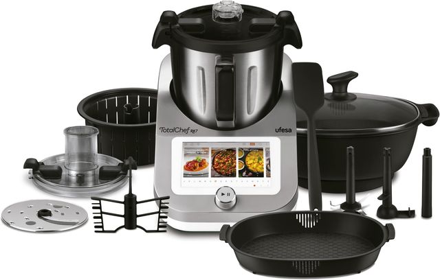 Imagen de la oferta: Ufesa TotalChef RK7 Robot de Cocina Inteligente Multifunción, WIFI, 30 Funciones, 4.5L, Pantalla Táctil de 7 Pulgadas, Báscula Integrada, Recetario Interactivo, Color Plata/Negro