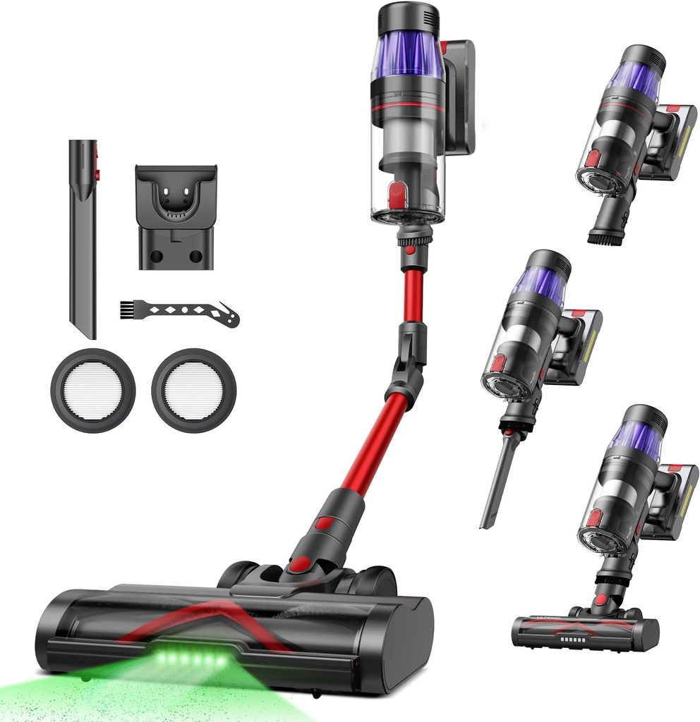 Imagen de: Ultenic U16 Flex Aspiradora sin Cable Potente 50Kpa/550W, 60Mins, Aspirador Escoba Vertical con Tubo Flexible, Limpia el Fondo de los Muebles sin Agacharse, Antienredo, para Alfombra/Pelos de Mascota