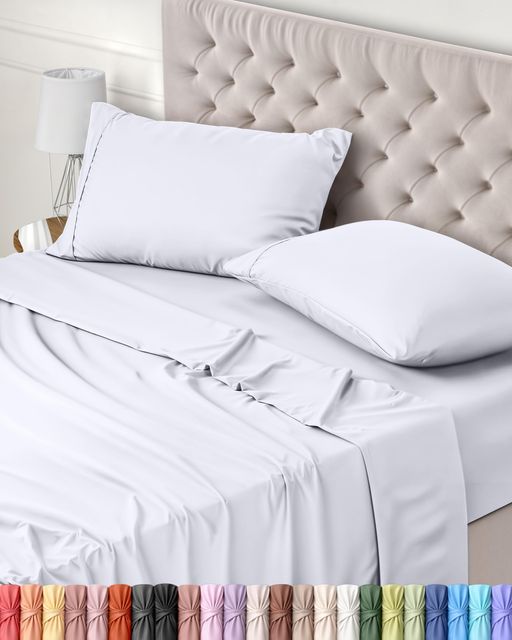 Imagen de la oferta: Utopia Bedding Juego de Sabanas 4 Piezas 150x200 - Poliéster Microfibra Cepillada - Oeko-Tex Certificado - Sábana Bajera, Sábana Plana y 2 Fundas de Almohada 50x75 (Cama 150, Blanco)