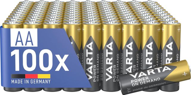 Imagen de la oferta: VARTA Pilas AA, paquete de 100, Power on Demand, Alcalinas, 1,5V, para accesorios de ordenador, dispositivos Smart Home, linternas, Made in Germany