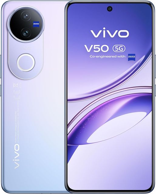 Imagen de la oferta: vivo V50 5G, Smartphone 12+12 GB RAM + 512GB, Cámara Profesional ZEISS 50+50 MP, 6000mAh, Cámara vídeo 4K, FlashCharge 90W, Pantalla AMOLED 6.77, IP69 Frente a Polvo y Agua, Móvil Android 15