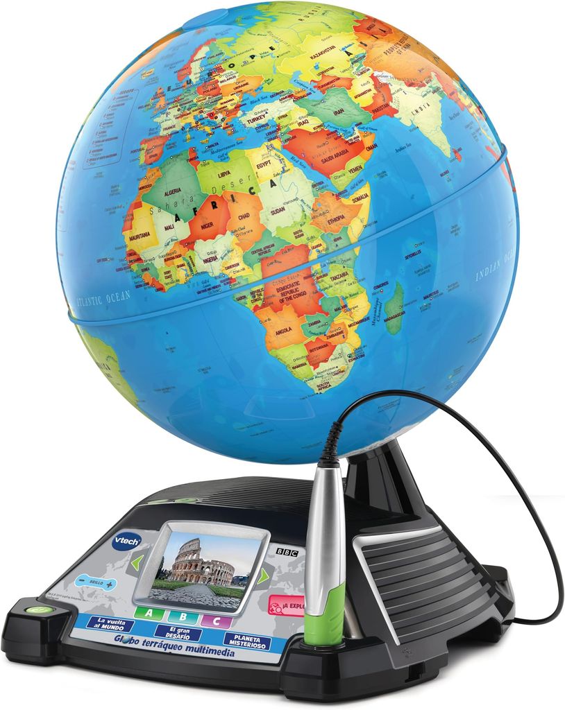 Imagen de: VTech - Globo terráqueo multimedia, el único con Pantalla LCD, +600 vídeos originales de la BBC, Regalo niños +7 años, Versión ESP