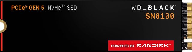 Imagen de la oferta: WD_BLACK SN8100 NVMe SSD, PCIe Gen 5, 2TB (Velocidades hasta 14900/14000 MB/s de Lectura/Escritura secuencial, M.2 2280, TLC 3D CBA NAND, la Resistencia de hasta 1200TBW) Powered by SANDISK