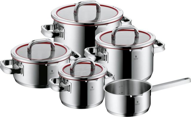 Imagen de la oferta: WMF Function 4 - Batería de Cocina 5 Piezas, Acero Inoxidable Apto para Inducción, 1 cacerola baja de 20 cm, 3 cacerolas altas de 16 cm, 20 cm y 24 cm con tapa, 1 cazo 16 cm