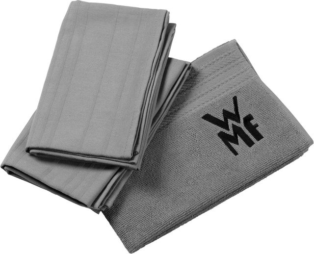 Imagen de la oferta: WMF -Set 3 Piezas, 2 Paños de Cocina y 1 Toalla de Cocina de Mano, Algodón, Gris, 3 Unidades