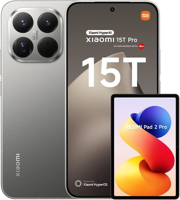 Imagen de la oferta: Xiaomi 15T Pro - Smartphone de 12+512GB, Lentes óptica Leica Summilux, Pantalla Eye Care de 6,83" 144 Hz, HyperCharge de 90W, Cargador no Incluido, Gris (Versión ES) + REDMI Pad 2 Pro