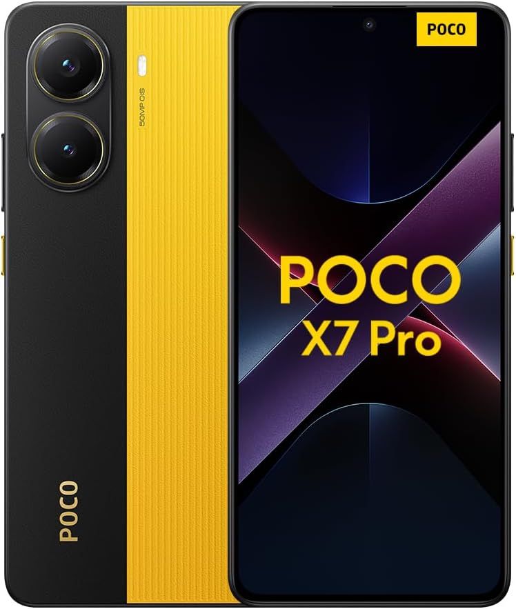 Imagen de: XIAOMI POCO X7 Pro - Smartphone de 12+512GB, Pantalla CrystalRes 1.5K 120Hz AMOLED, MediaTek Dimensity 8400-Ultra, Cámara de 50 MP, 90W HyperCharge, Cargador no Incluido, Amarillo (Versión ES)