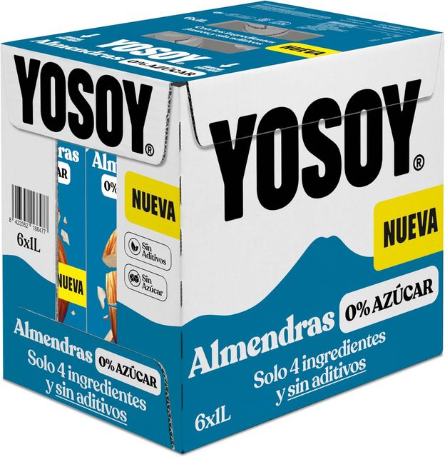 Imagen de la oferta: Yosoy Bebida Vegetal de Almendras 0%, Pack de 6 x 1L