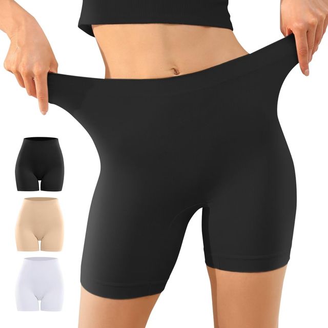 Imagen de la oferta: YouShow 3 Pack Pantalon Antirozaduras Mujer Debajo la Falda Pantalones Cortos Vestir Braga Anti Roce