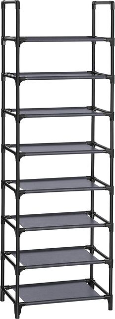 Imagen de la oferta: SONGMICS Zapatero, Organizador Zapatos, 8 Baldas, Zapatero Abierto Estrecho, 28 x 46 x 145 cm, Marco de Metal, Estantes de Tela no Tejida, para Pasillo, Dormitorio, Gris LSR024G02